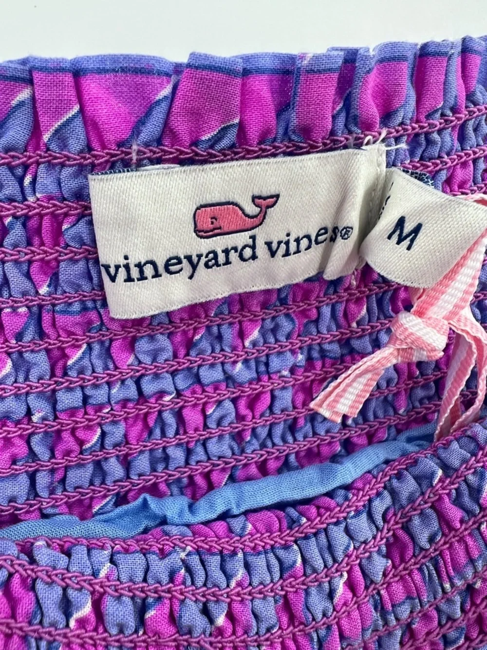 Vineyard Vines NWT Anegada Block Print Tiered Skirt in Bayside Blue size Medium